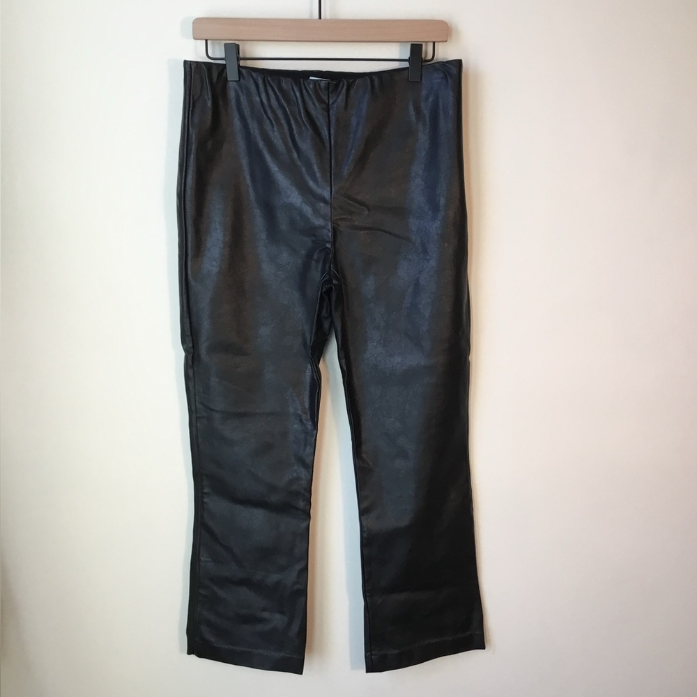 Tuckernuck Black Ashford Vegan Leather Kick Flare Pants